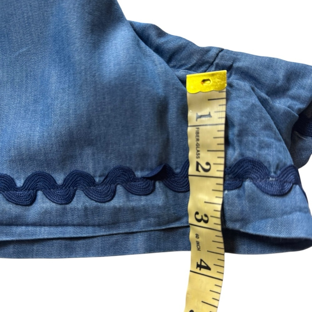 Crown & Ivy Blue Chambray Women's Top and Short Set Size Small - Picture 8 of 10